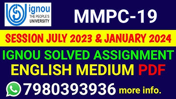 MMPC-19 Solved Assignment 2023-24 English, MMPC-19 Solved Assignment 23-24, MMPC 19 Assignment