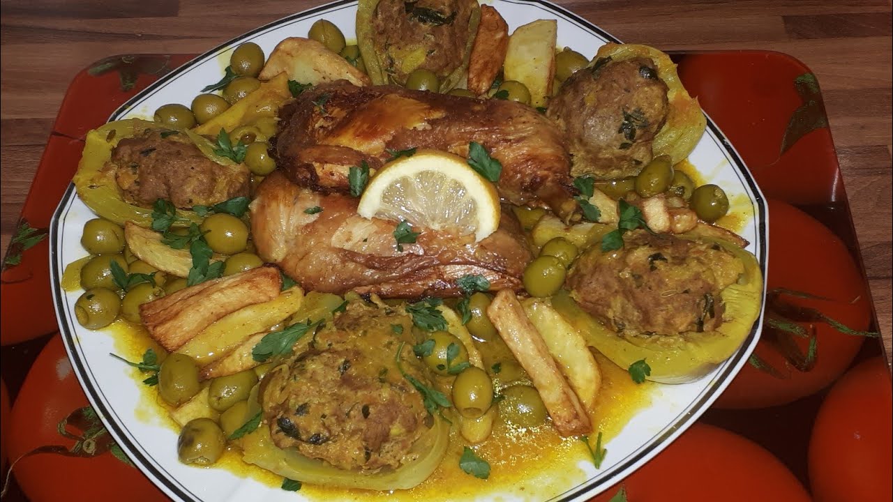 طاجين البسباس محشي مع زيتون و دجاج محمر/tajine fenouil et olives