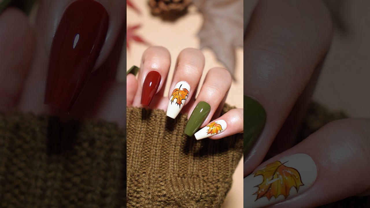 💅🏼Fall Nail Art🍁Create Stunning Maple Leaf Designs for Autumn🧥