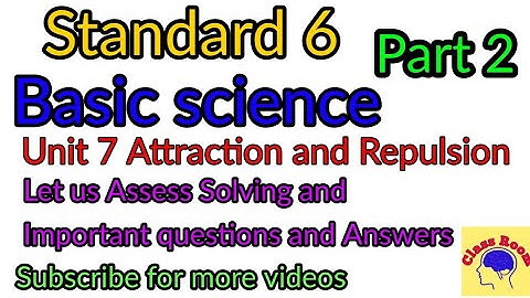 Standard 6 Basic Science Unit 7 Attraction and Repulsion part 2@ClassRoomsaranya