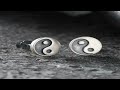 BUDDHA STONES 925 STERLING SILVER YIN YANG BALANCE ONE STUD EARRING