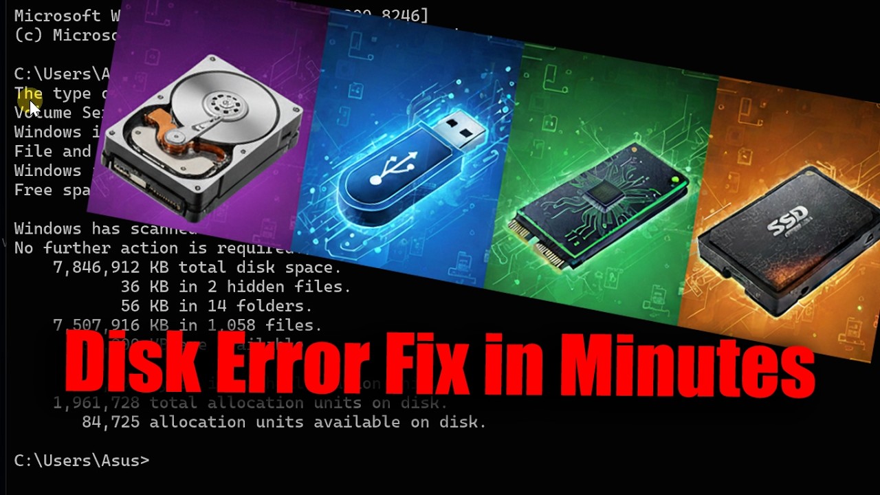 Scan And Fix Scan and Fix Corrupted Drive in Windows 11 Using CMD | HDD, SSD, M2 and ...
