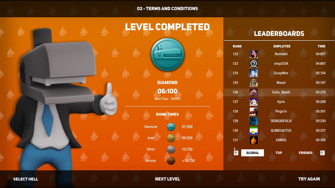 Hell of an Office : 02 Terms And conditions Diamond Medals