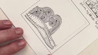 100 DP 2026 - J 91 - Créer un fond marin - Semaine 13 - Zentangle pour débutant - Final