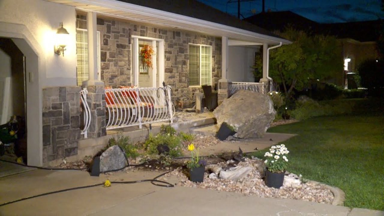 provo utah Boulder Smashes into Home Near Utah Wildfire