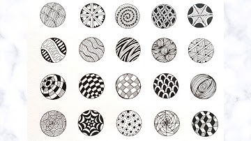 20 Zentangle Patterns || 20 Doodle Patterns || Mandala Patterns
