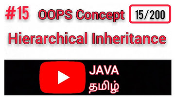 #15 Hierarchical Inheritance in Tamil | OOPS Concept in Tamil | JAVA TAMIL | Inheritance in Tamil