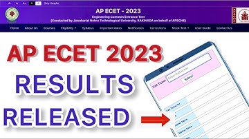 AP ECET 2023 RESULTS RELEASED | HOW TO CHECK AP ECET RESULTS