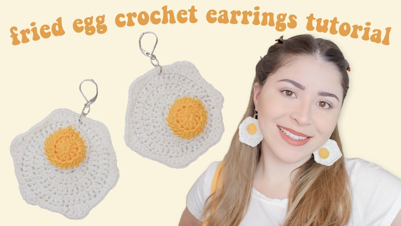 Fried egg crochet earrings tutorial SO CUTE!