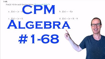 CPM Algebra Chapter 1 Problem 68
