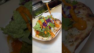 HALF CHICKEN TIKKA HALF SAAG PANEER GARLIC CHEESE NAAN TACO from TACO MAHAL in NYC!! 🔥 #DEVOURPOWER