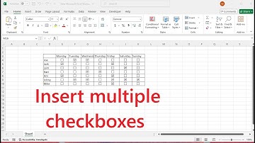 How to insert multiple checkboxes in excel