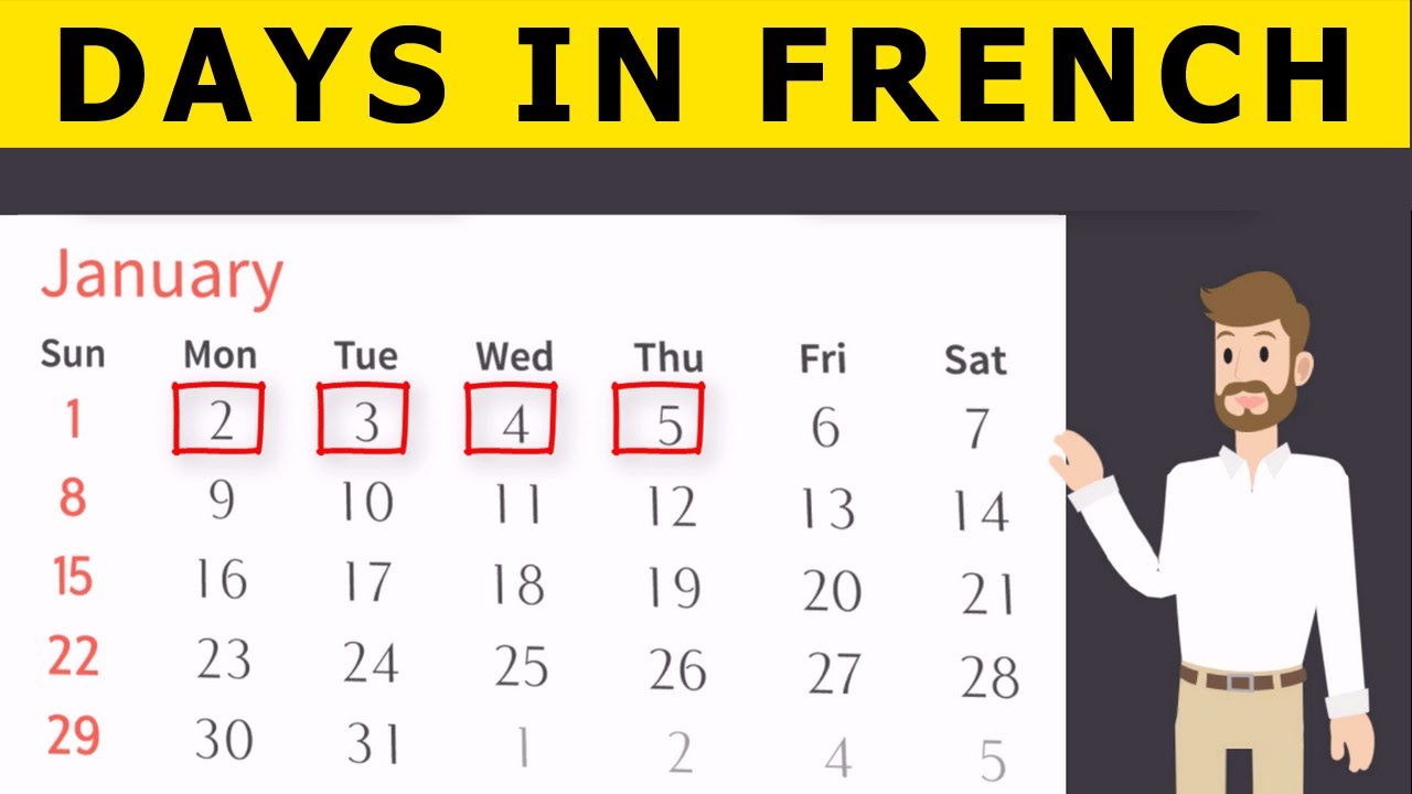 Learn French Lesson 3 The days of the week in French Days in French