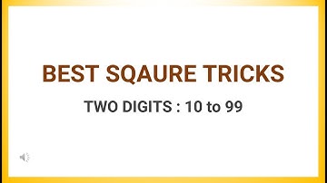 Best Square Trick | Two Digits | 10 - 99 | Telugu | తెలుగు