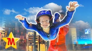 6 Year Old Boy Skidives For The First Time  Indoor Skydiving at iFLY Fun Kids Activity