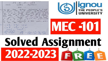 #ignou MEC 101 solved assignment 2022-23 !! mec 101 solved assignment 2022-23 info By Study Zone