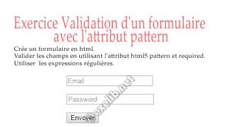 Exercice Validation d'un formulaire avec l'attribut pattern || Validation d'un formulaire