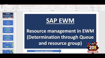 SAP EWM - Resource management in EWM