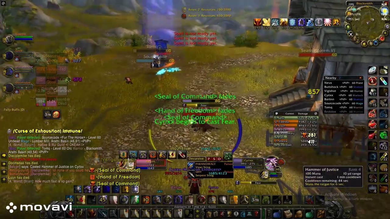 Turtle WOW,retribution paladin vs warlock - the battle for the Blacksmith!