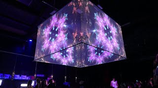 3D holo cube - immersive video mapping stage for clubbing