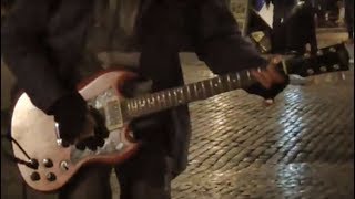 In The Flesh, Pink Floyd lover at lead guitar and voice, Piazza Navona Rome Italy