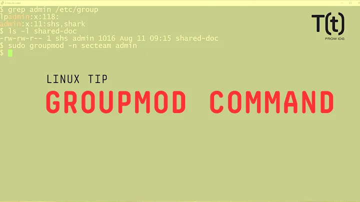 How to use the groupmod command: 2-Minute Linux Tips