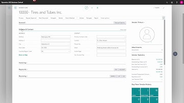 Tabs on the Vendor Card - Microsoft Dynamics 365 Business Central