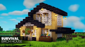 ⛏️ Minecraft Build Tutorial 🏠 Easy Survival Birch House
