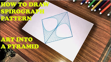 HOW TO DRAW SPIROGRAPH PATTERN ART INTO A PYRAMID | STRAIGHT LINES | VERY EASY FOR KIDS