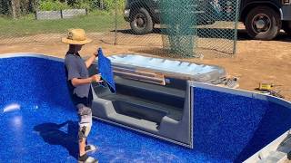 I DID THE POOL STAIR PLATES DIFFERENTLY #swimmingpool #howto #tutorial #video