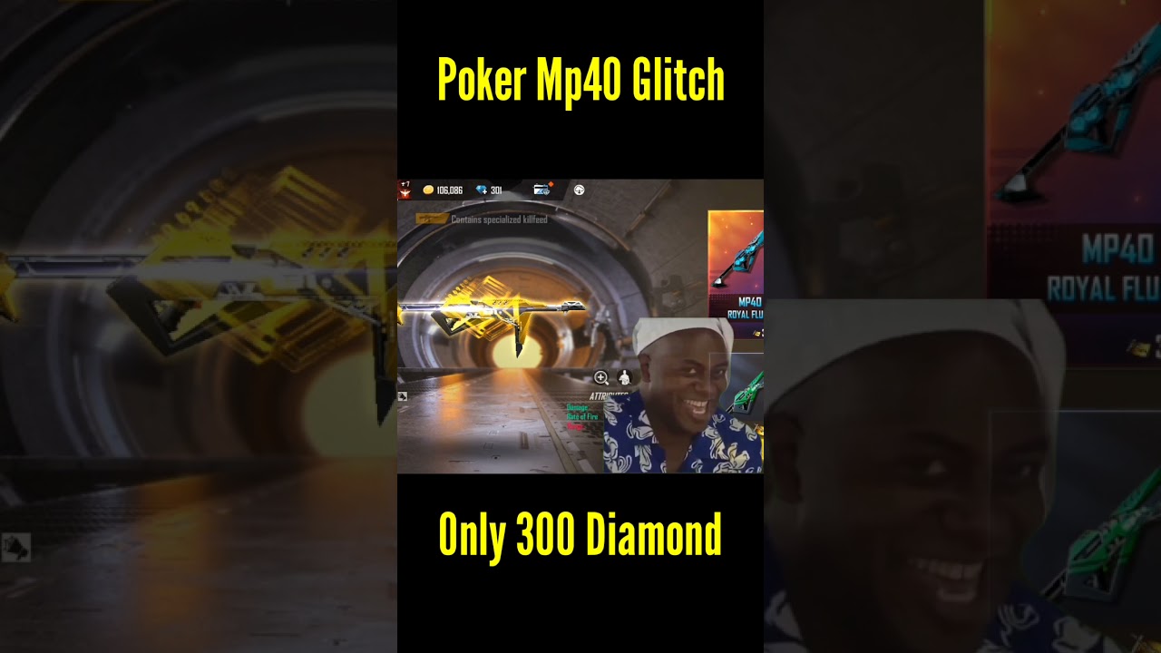 Free Fire Biggest Glitch | I Got Poker Mp40 In Just 300 Diamond 😱🥵 