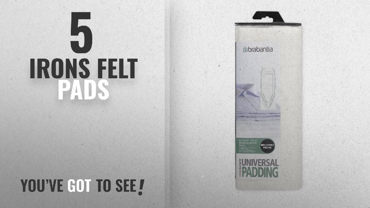 Top 10 Irons Felt Pads [2018]: Brabantia Ironing Board Cover Replacement Felt Pad - White