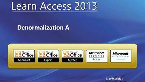 Access 2013 Denormalization A | Learn Access 2013 Tutorial | Microsoft Access 2013