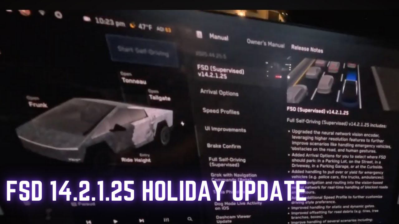 Cybertruck FSD 14.2.1.25: Интегрированная навигация Grok