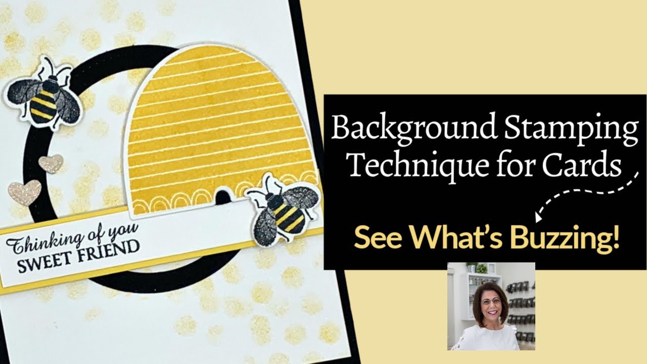 🔴Background Stamping Technique for Cards. See What’s Buzzing!