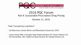 2016 Rx Forum: "State Transparency Legislation"