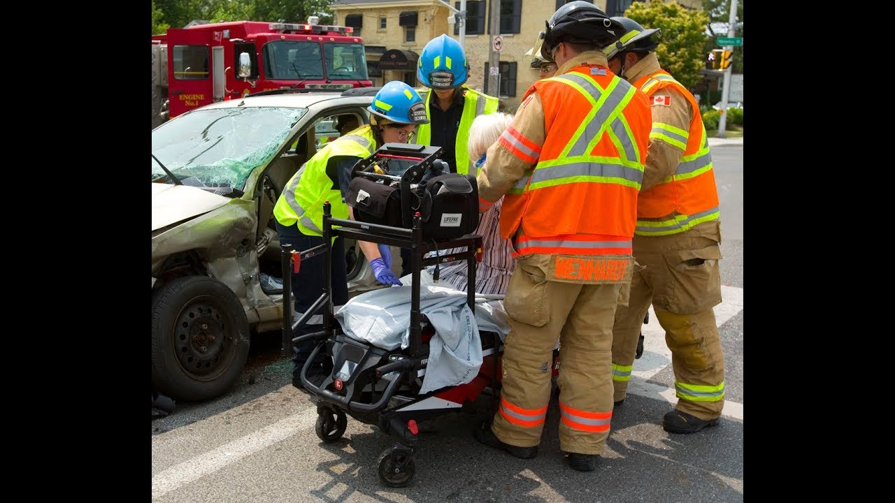 One woman taken to hospital in noon hour crash - YouTube
