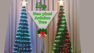 Cheap DIY Led neo pixel tree controlled with arduino (prt2)