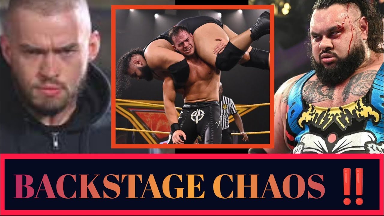  AUSTIN THEORY TURNS HIS BACK ON THE VISION DESTROYING BRON BREAKER AND Bronson REEDS BACKSTAGE