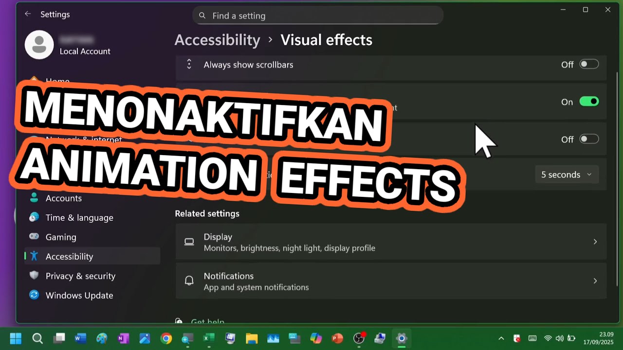 Cara Menonaktifkan (Off) Animation Effects di Windows 11 24H2 (Cara ...
