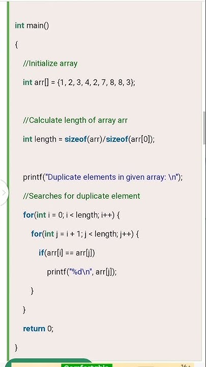 Program to print duplicate elements in an array😍😀#duplicate #elements # ...
