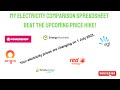 Free Electricity Comparison Spreadsheet - Input your data, compare and switch!