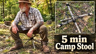 5-Minute Camp Stool | Easy Bushcraft Project with Sticks and Cordage