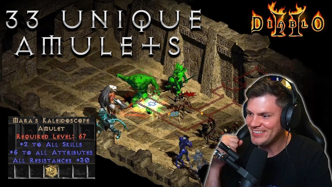 Identifying 33 Unique Amulets - Did I FINALLY find METAL GRID!?!? - Diablo 2