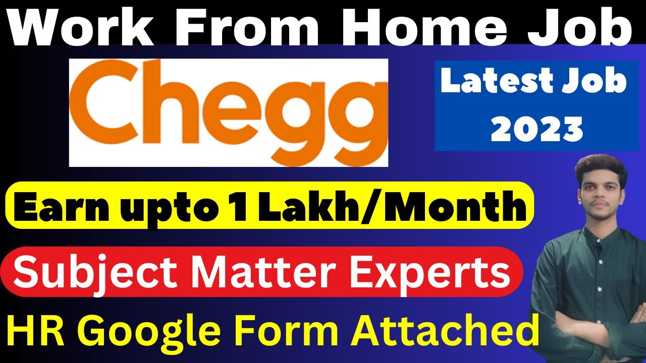 Work From Home Job | Chegg Hiring For Freshers/Experienced | Earn Upto 1 Lakh Per Month