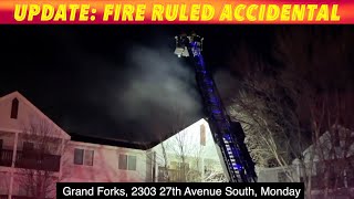 UPDATE: Grand Forks Apartment Fire Ruled Accidental