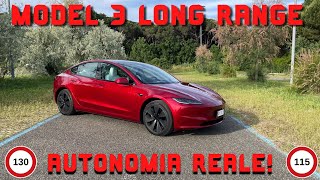 Model 3 LR Highland - La macina-km! Prova di autonomia⚡️Lampi di Tesla in the road