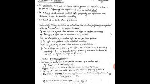 CTT Unit 1 Lecture1: Probability Theory basic definitions