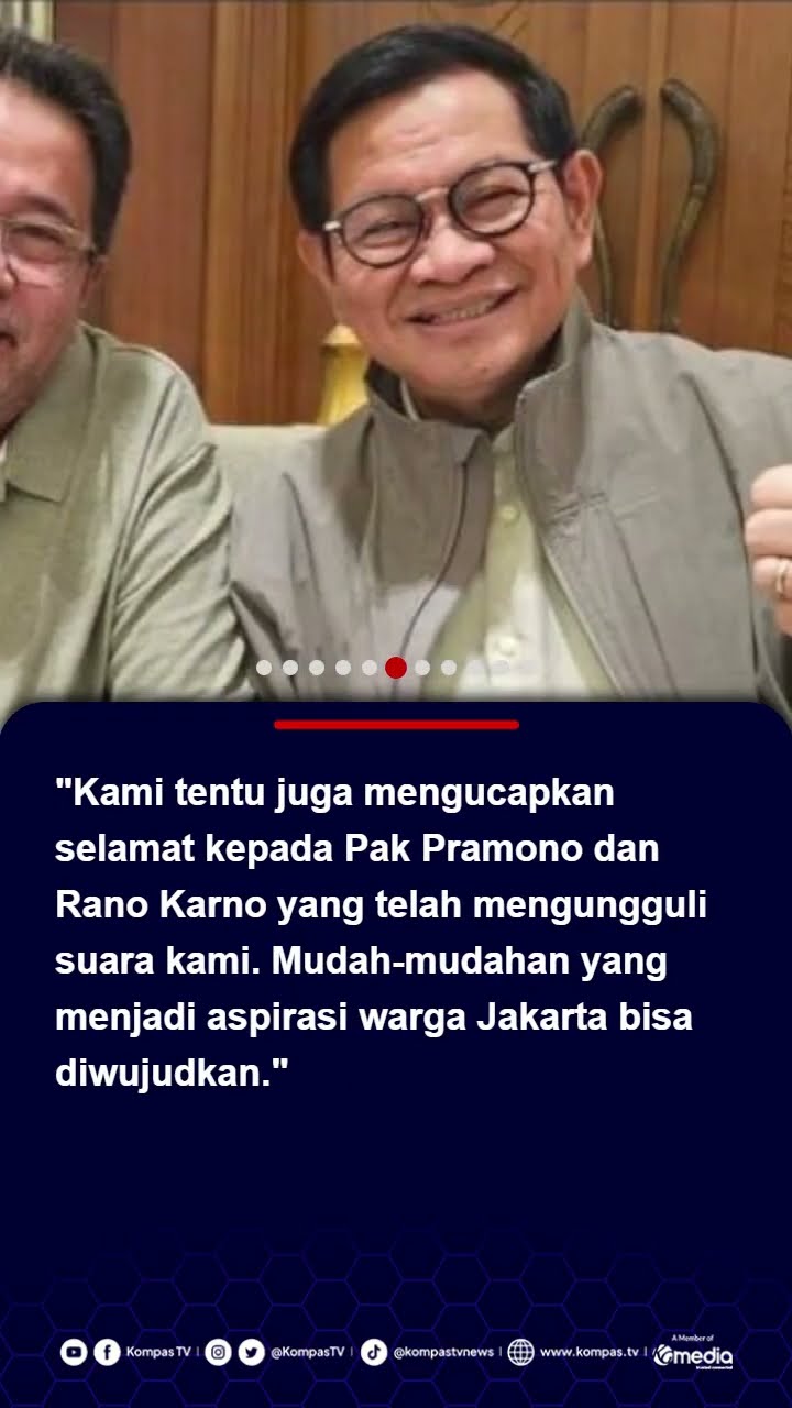 RK-Suswono Ucapkan Selamat ke Pramono Rano sebagai Pemenang Pilkada Jakarta 2024 #pilkadajakarta