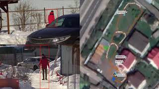 Human tracking by two security robots